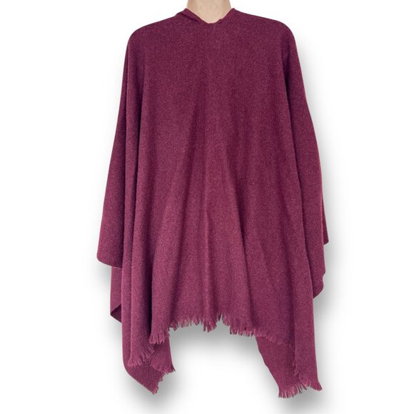 Liz Claiborne Rose Blanket Shawl Wrap Poncho Fall Winter Scarf Gypsy Bohemian - Picture 4 of 7